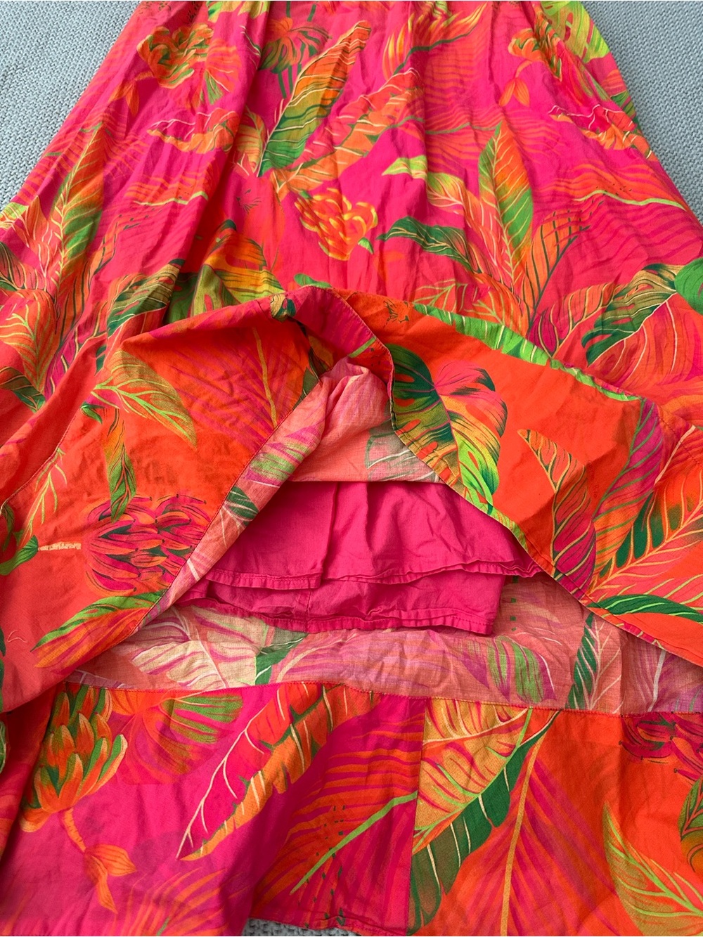 Farm Rio Ombré Forest Maxi Dress Pink Orange Multicolor Small Tropical Beach - Picture 6 of 13